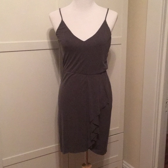 H&M Dresses & Skirts - Charcoal Gray Jersey Draped Wrap Dress